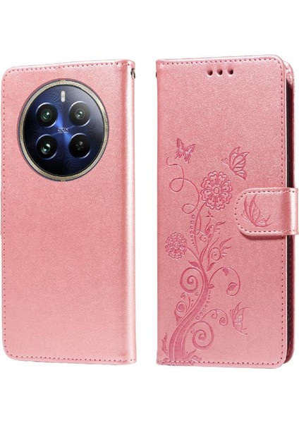 Realme 12 Pro Artı Flip Çiçek Cardyuvaları Deri Için Flip Case (Yurt Dışından)