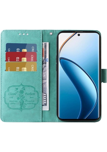Realme 12 Pro Artı Flip Çiçek Cardyuvaları Deri Için Flip Case (Yurt Dışından)
