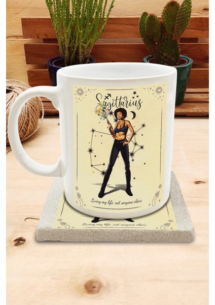 Burçlar/yay Burcu Set 8 - Standart Kupa-Taş Bardak Altlığı 1