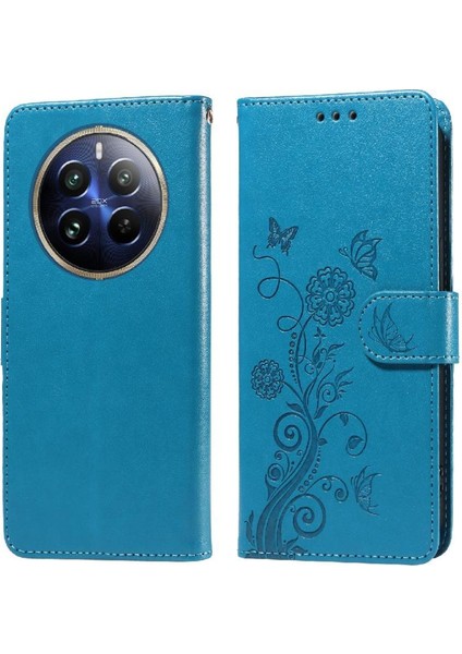Realme 12 Pro Artı Flip Çiçek Cardyuvaları Deri Için Flip Case (Yurt Dışından)