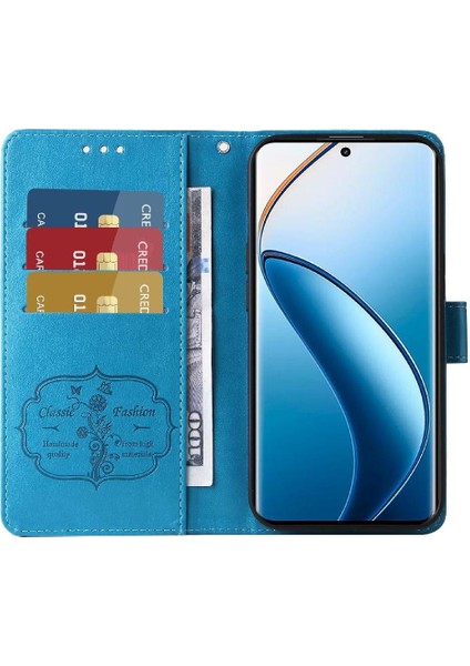 Realme 12 Pro Artı Flip Çiçek Cardyuvaları Deri Için Flip Case (Yurt Dışından)