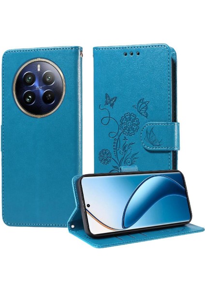 Realme 12 Pro Artı Flip Çiçek Cardyuvaları Deri Için Flip Case (Yurt Dışından)