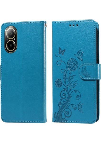 Realme C67 4g Çiçek Çevirme Deri Kart Yuvaları Için Flip Case (Yurt Dışından)