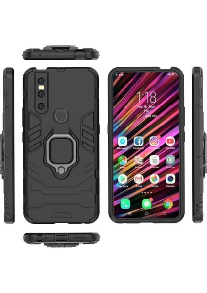 Vivo V15 Kickstand Darbeye Askeri Için Halka Araç Montaj Kickstand Durumda (Yurt Dışından)