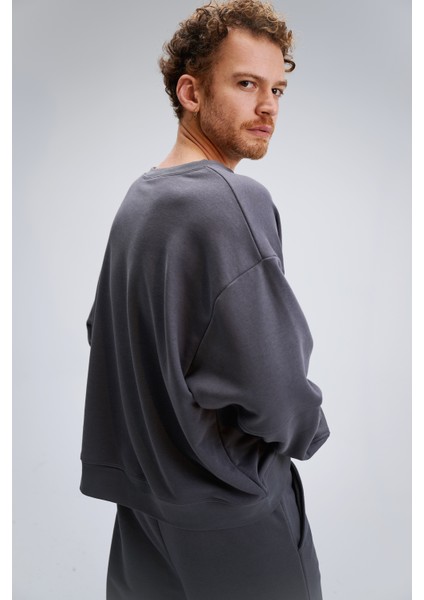 Erkek Timeless Oversize Antrasit Sweatshirt