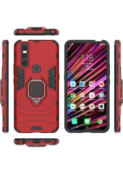 Vivo V15 Kickstand Darbeye Askeri Için Halka Araç Montaj Kickstand Durumda (Yurt Dışından)