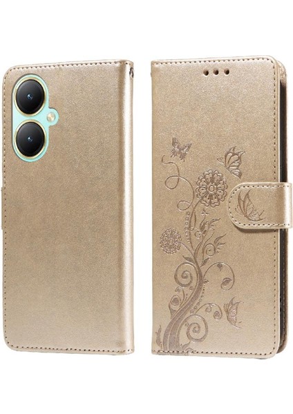 Vıvo Y27 4g Flip Deri Kart Yuvaları Çiçek Için Flip Case (Yurt Dışından) modelleri