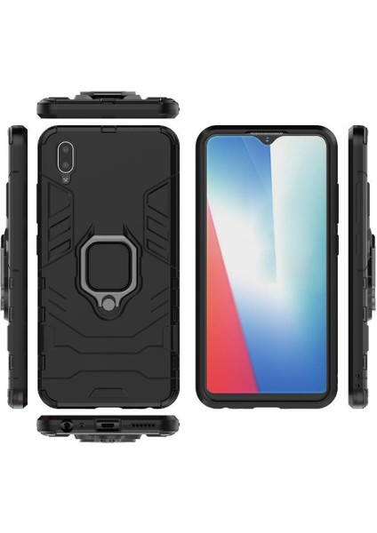 Vivo Y93/VIVO Y93S Darbeye Dayanıklı Metal Halka Için Halka Araç Montaj Kickstand Vaka (Yurt Dışından)