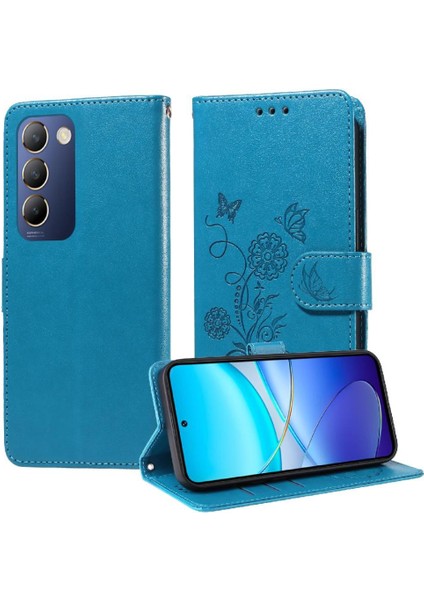 Vıvo Y200E 5g Deri Kart Yuvaları Flip Çiçek Için Flip Case (Yurt Dışından)