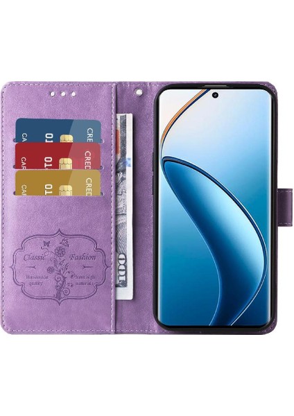 Realme 12 Pro Artı Flip Çiçek Cardyuvaları Deri Için Flip Case (Yurt Dışından)