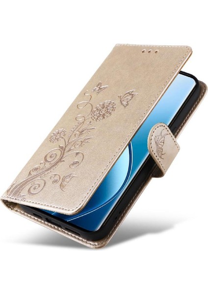 Realme 12 Pro Artı Flip Çiçek Cardyuvaları Deri Için Flip Case (Yurt Dışından)