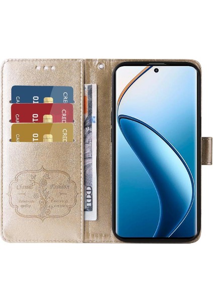 Realme 12 Pro Artı Flip Çiçek Cardyuvaları Deri Için Flip Case (Yurt Dışından)