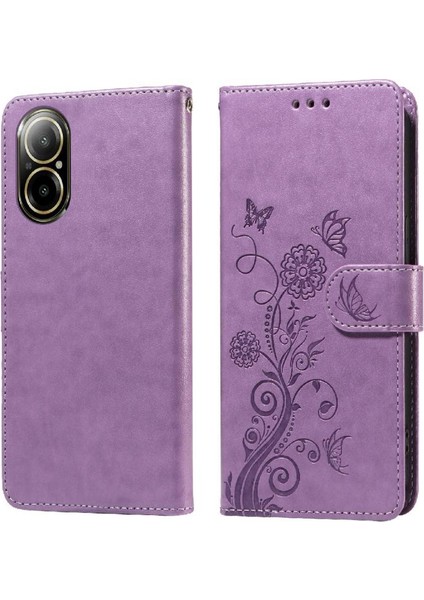Realme 12 Lite 4g Flip Kart Yuvaları Çiçek Deri Için Flip Case (Yurt Dışından)
