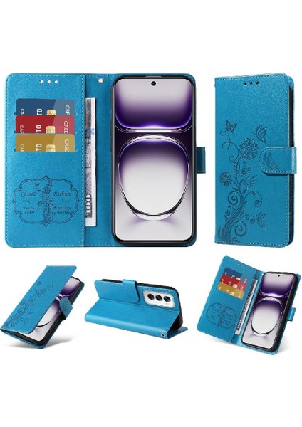 Oppo Oppo 12 5g Çiçek Kart Yuvaları Flip Deri Için Flip Case (Yurt Dışından)