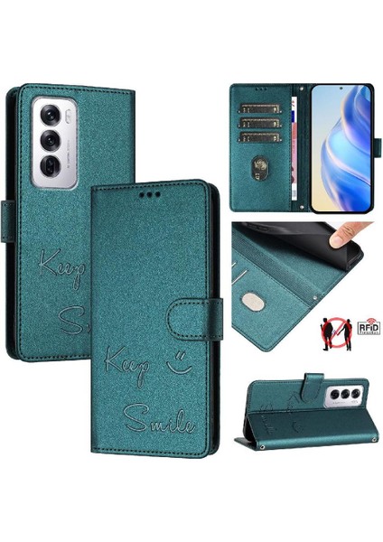 Oppo Case 12 5g Flıp Kapak Için Kılıf Rfıd Engelleme Kart Tutucu Cüzdan Pu (Yurt Dışından)
