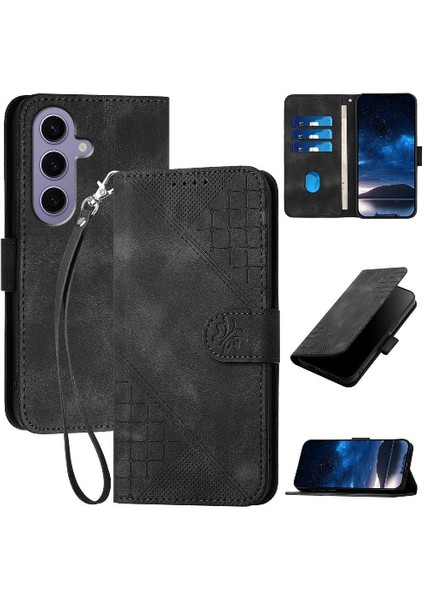 Samsung Galaxy S24 Yüksek Kaliteli Deri Telefon Kılıfı ve Kart Için Flip Case (Yurt Dışından)