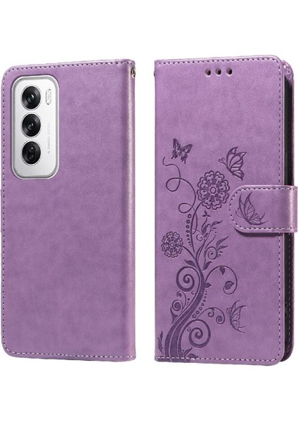 Oppo Oppo 12 Pro 5g Çiçek Flip Deri Kart Yuvaları Için Flip Case (Yurt Dışından)