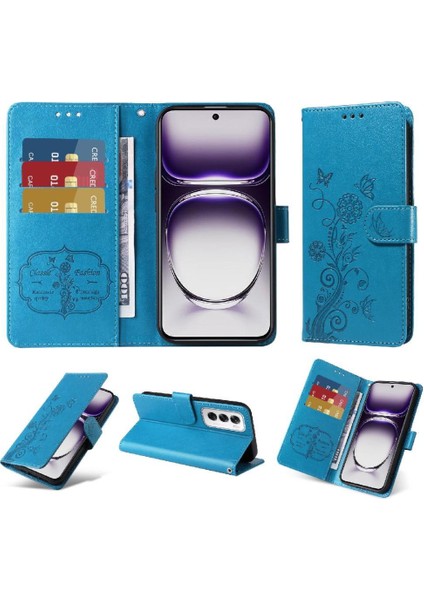 Oppo Oppo 12 Pro 5g Çiçek Flip Deri Kart Yuvaları Için Flip Case (Yurt Dışından)