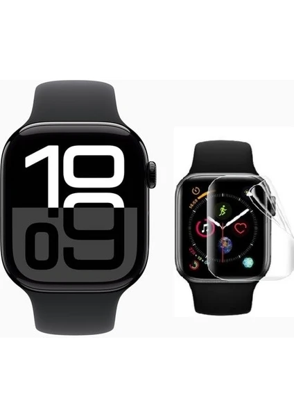 Apple Watch 10 46MM 2 Adet Uyumlu Şeffaf Ultra Koruyucu Nano Jelatin