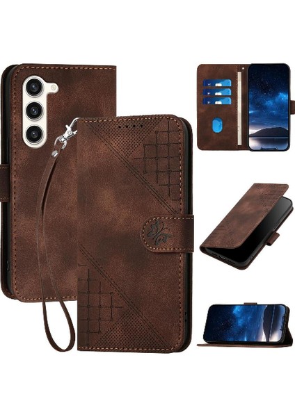 Ayrılabilir El Kayışı Kabartmalı ve Samsung Galaxy S23 Için Flip Case (Yurt Dışından)
