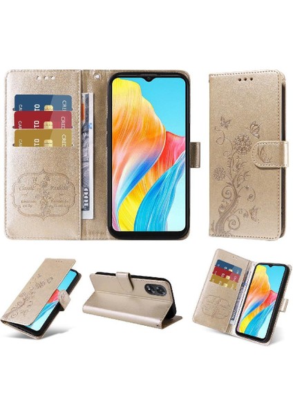 Oppo A38 4G/A18 4g Cardyuvaları Deri Çiçek Flip Case Için Flip Case (Yurt Dışından) fırsatları