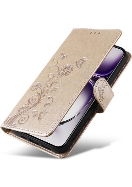 Oppo Oppo 12 5g Çiçek Kart Yuvaları Flip Deri Için Flip Case (Yurt Dışından) modelleri
