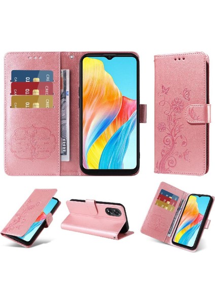 Oppo A38 4G/A18 4g Cardyuvaları Deri Çiçek Flip Case Için Flip Case (Yurt Dışından)