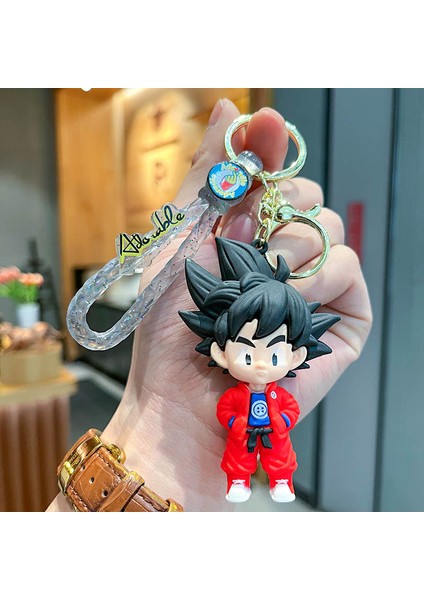 Banbo Dragon Ball Kırmızı Goku Anahtarlık Çanta Dekorasyonu Küçük Hediye (Yurt Dışından)