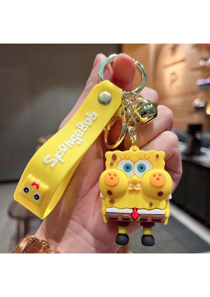 Banbo Sevimli Sünger Bob Çanta Anahtarlığı Dekorasyonu Küçük Hediye (Yurt Dışından)