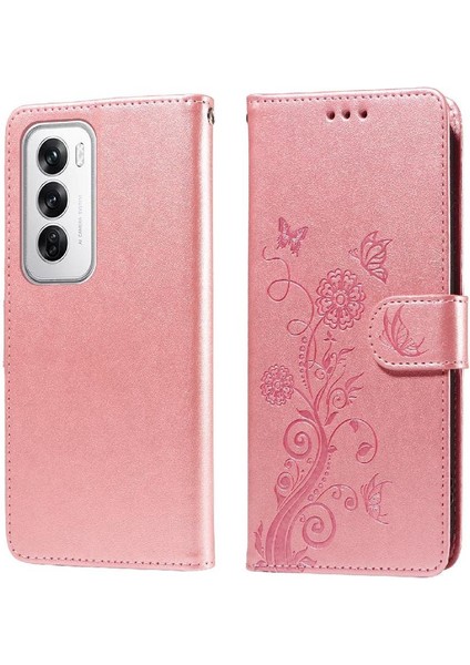 Oppo Oppo 12 Pro 5g Çiçek Flip Deri Kart Yuvaları Için Flip Case (Yurt Dışından)