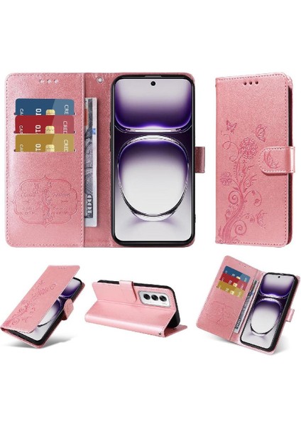 Oppo Oppo 12 Pro 5g Çiçek Flip Deri Kart Yuvaları Için Flip Case (Yurt Dışından) modelleri