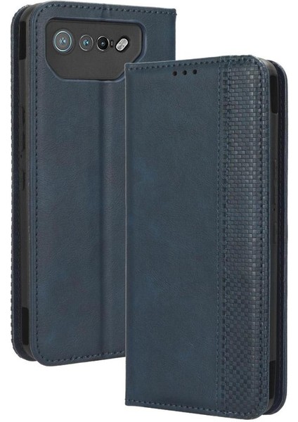 Rog Telefon 7 Pu Deri Manyetik Kapatma Cüzdan Için Kılıf (Yurt Dışından)