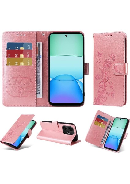 Xiaomi Redmi Için Flip Case 13 4g Deri Çevirme Çiçek Kart Yuvaları (Yurt Dışından)