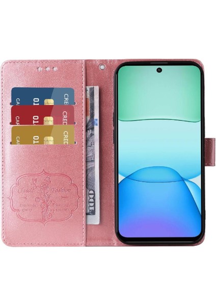 Xiaomi Redmi Için Flip Case 13 4g Deri Çevirme Çiçek Kart Yuvaları (Yurt Dışından)