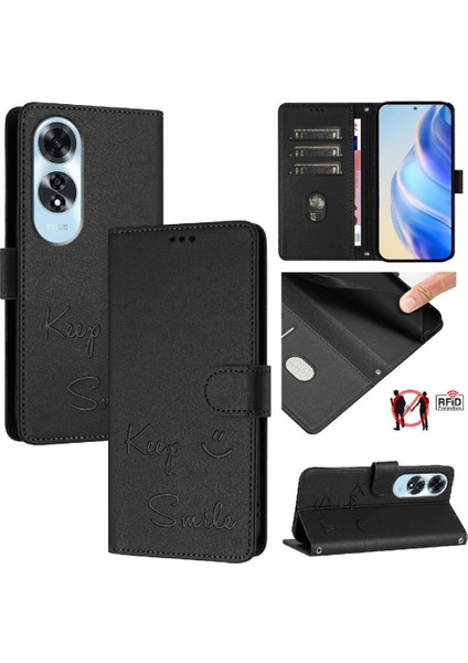 Oppo A60 4g Rfıd Engelleme Pu Deri Kapak Çevirin Kart Tutucu Cüzdan (Yurt Dışından)