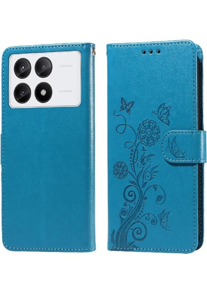 Xiaomi Poco F6 Pro Çiçek Flip Kart Yuvaları Deri Için Flip Case (Yurt Dışından)