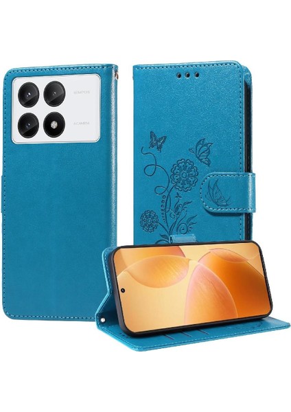 Xiaomi Poco F6 Pro Çiçek Flip Kart Yuvaları Deri Için Flip Case (Yurt Dışından)
