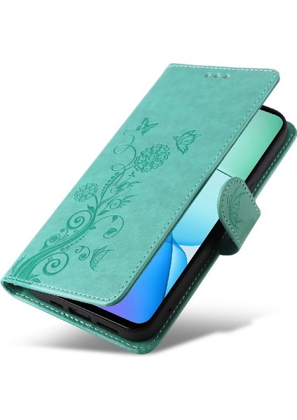 Xiaomi Redmi Için Flip Case 13 4g Deri Çevirme Çiçek Kart Yuvaları (Yurt Dışından)