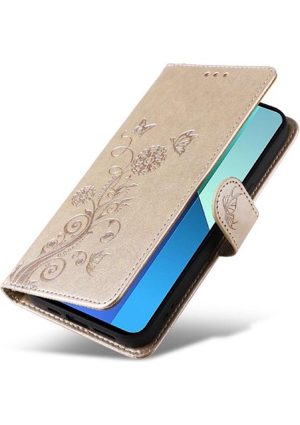 Xiaomi Redmi Not 13 Için Flip Case 4g Cardyuvaları Flip Deri Çiçek (Yurt Dışından)