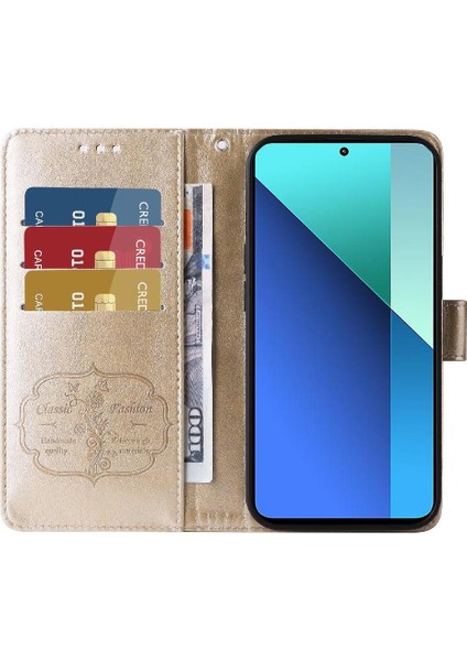 Xiaomi Redmi Not 13 Için Flip Case 4g Cardyuvaları Flip Deri Çiçek (Yurt Dışından)