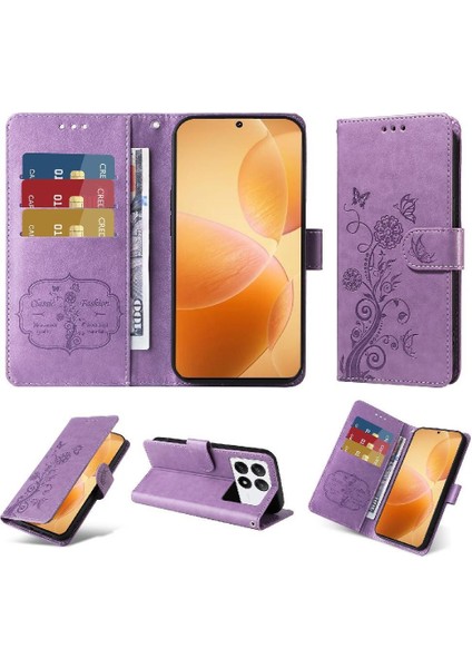Xiaomi Poco X6 Pro Flip Çiçek Cardyuvaları Deri Için Flip Case (Yurt Dışından)