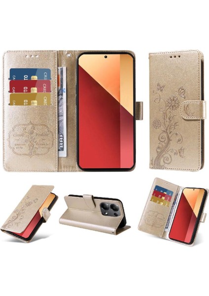 Xiaomi Redmi Not Için Flip Case 13 Pro 4g Çiçek Deri Cardyuvaları Çevirin (Yurt Dışından) fırsatları