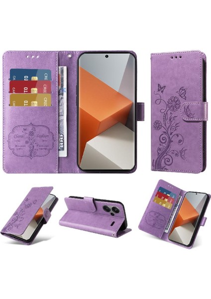 Xiaomi Redmi Not Için Flip Case 13 Pro Artı 5g Deri Kart Yuvaları Çevirin (Yurt Dışından)