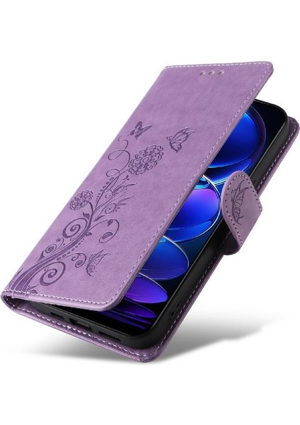 Xiaomi Redmi Not 12 Için Flip Case 5g Çiçek Cardyuvaları Flip Deri (Yurt Dışından)