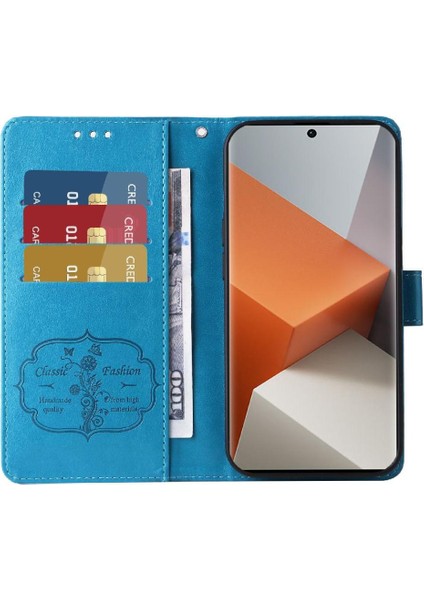 Xiaomi Redmi Not Için Flip Case 13 Pro Artı 5g Deri Kart Yuvaları Çevirin (Yurt Dışından)