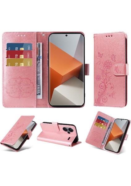 Xiaomi Redmi Not Için Flip Case 13 Pro Artı 5g Deri Kart Yuvaları Çevirin (Yurt Dışından)