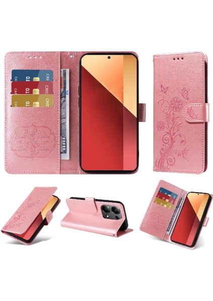 Xiaomi Redmi Not Için Flip Case 13 Pro 4g Çiçek Deri Cardyuvaları Çevirin (Yurt Dışından)