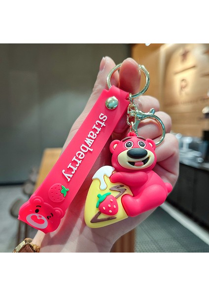 Banbo Çilekli Pasta Berry Ayı Anahtarlık Çanta Dekorasyon Küçük Hediye (Yurt Dışından)