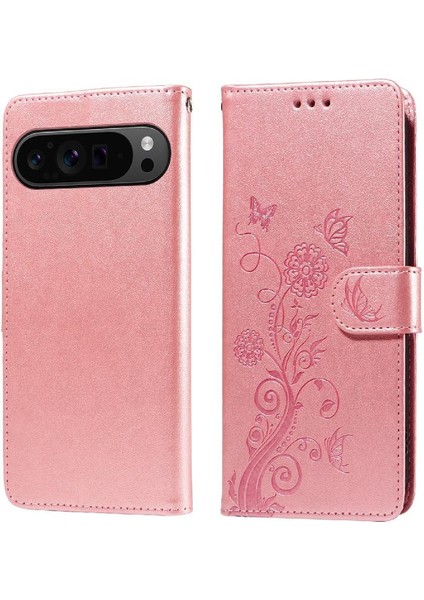 Google Piksel 9 Pro Xl Cardyuvaları Flip Çiçek Deri Için Flip Case (Yurt Dışından)