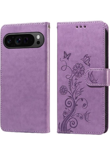 Google Piksel 9 Pro Xl Cardyuvaları Flip Çiçek Deri Için Flip Case (Yurt Dışından)